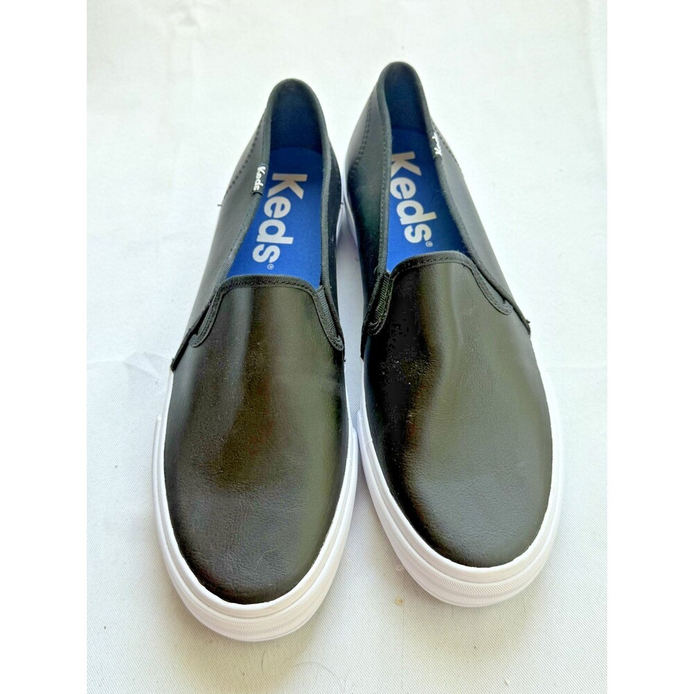 Keds Men's Black/White Low Top Slip-On Leather Sneakers Rubber Sole Size 11